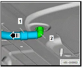 Volkswagen ID.4. Removing and installing water drain hoses