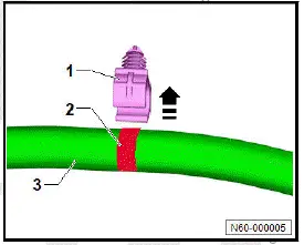 Volkswagen ID.4. Removing and installing water drain hoses