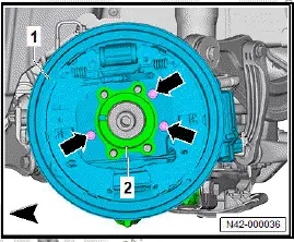 Volkswagen ID.4. Removing and installing wheel bearing housing 