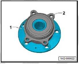 Volkswagen ID.4. Removing and installing wheel bearing unit, all-wheel drive