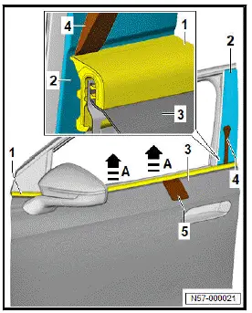 Volkswagen ID.4. Removing and installing window slot outer seal 