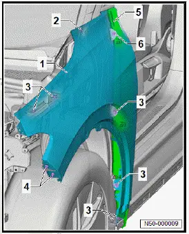 Volkswagen ID.4. Removing and installing wing 