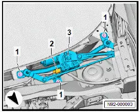 Volkswagen ID.4. Removing and installing wiper motor [V] 