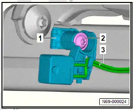 Volkswagen ID.4. Removing and installing wiring harness for seat frame 