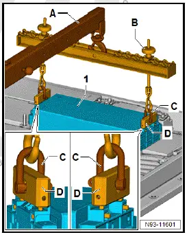 Volkswagen ID.4. Removing battery module