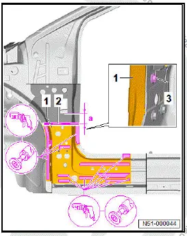 Volkswagen ID.4. Renewing A-pillar reinforcement, part section