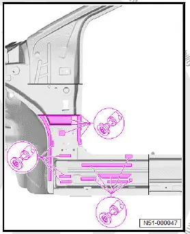 Volkswagen ID.4. Renewing A-pillar reinforcement, part section