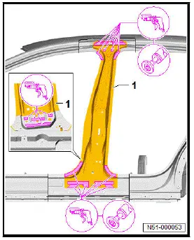 Volkswagen ID.4. Renewing B-pillar reinforcement 