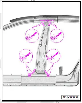 Volkswagen ID.4. Renewing B-pillar reinforcement 