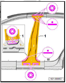 Volkswagen ID.4. Renewing B-pillar reinforcement 