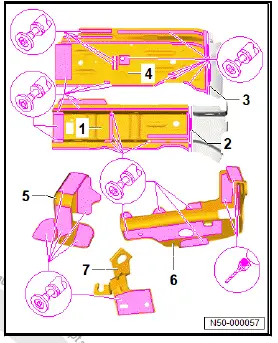 Volkswagen ID.4. Renewing front left longitudinal member, part section (2nd separating cut)