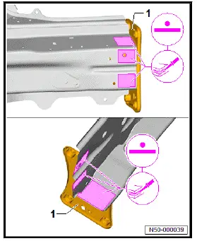 Volkswagen ID.4. Renewing front left longitudinal member, part section (2nd separating cut)