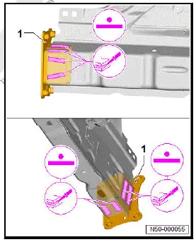 Volkswagen ID.4. Renewing front right longitudinal member, part section 