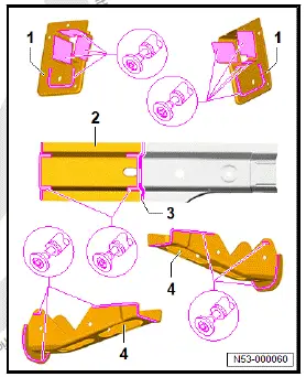 Volkswagen ID.4. Renewing rear longitudinal member, part section