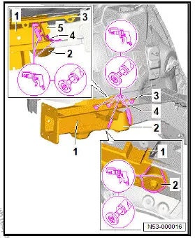Volkswagen ID.4. Renewing rear longitudinal member, part section (second parting cut) 
