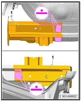 Volkswagen ID.4. Renewing rear longitudinal member, part section (second parting cut) 