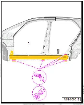 Volkswagen ID.4. Renewing side member reinforcement (crash bar)