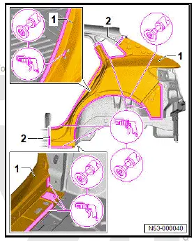 Volkswagen ID.4. Renewing side panel, part section
