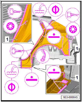 Volkswagen ID.4. Renewing side panel, part section
