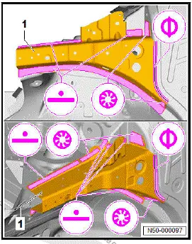 Volkswagen ID.4. Renewing upper longitudinal member