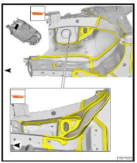Volkswagen ID.4. Seam sealing: Front wheel housing