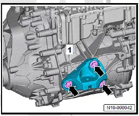 Volkswagen ID.4. Securing motor to engine and gearbox support, front motor