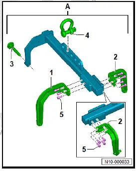 Volkswagen ID.4. Securing motor to engine and gearbox support, rear motor