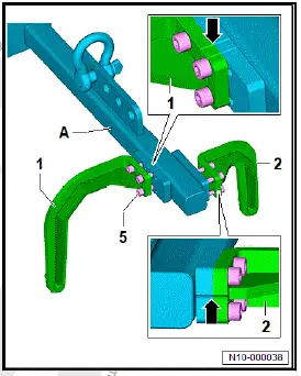 Volkswagen ID.4. Securing motor to engine and gearbox support, rear motor