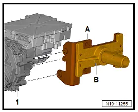 Volkswagen ID.4. Securing motor to engine and gearbox support, rear motor