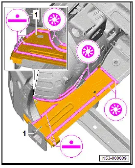 Volkswagen ID.4. Renewing longitudinal member cover plate