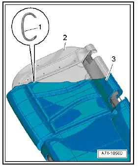 Volkswagen ID.4. Separating rear bench seat cover from padding