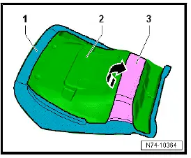 Volkswagen ID.4. Separating seat pan cover from seat pan padding 