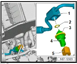Volkswagen ID.4. Removing and installing refrigerant pressure and temperature sender 3 G827 