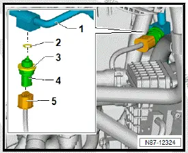 Volkswagen ID.4. Removing and installing refrigerant pressure and temperature sender 5 [G829] 