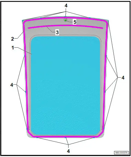 Volkswagen ID.4. Assembly overview - glass panel