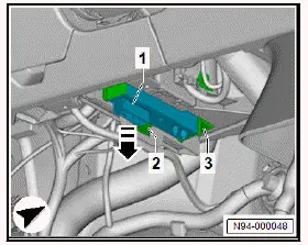 Volkswagen ID.4. Removing and installing control unit for mobile-controlled entry and start authorisation system [J1308]