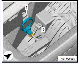 Volkswagen ID.4. Removing and installing aerial 2 for mobile-controlled entry and start authorisation system [R416]
