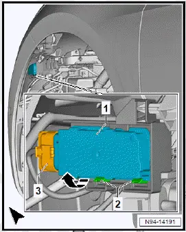Volkswagen ID.4. Removing and installing front control unit for break-in protection