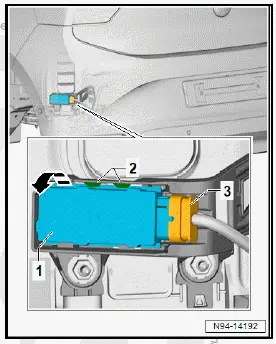 Volkswagen ID.4. Removing and installing rear control unit for break-in protection