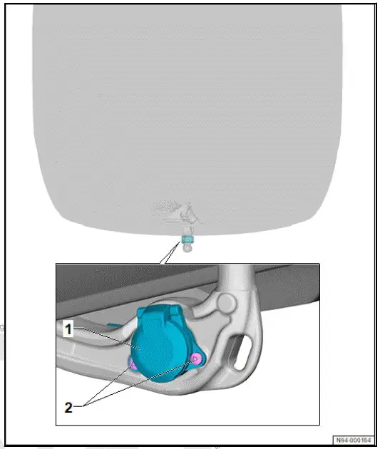Volkswagen ID.4. Assembly overview - towing bracket socket