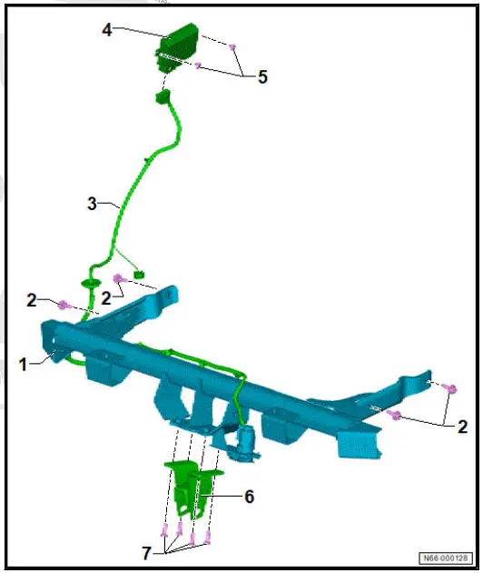 Volkswagen ID.4. Towing bracket with mounting for trailer coupling ball head