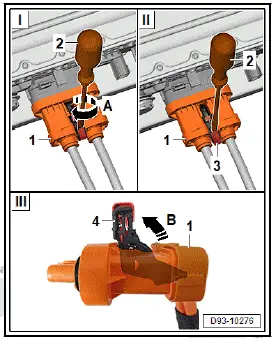 Volkswagen ID.4. Unplugging high-voltage connectors 