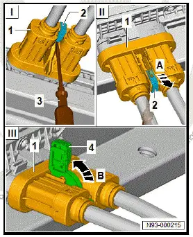 Volkswagen ID.4. Unplugging high-voltage connectors 