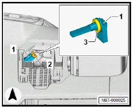 Volkswagen ID.4. Removing and installing left vent temperature sender [G150], left-hand drive vehicles 